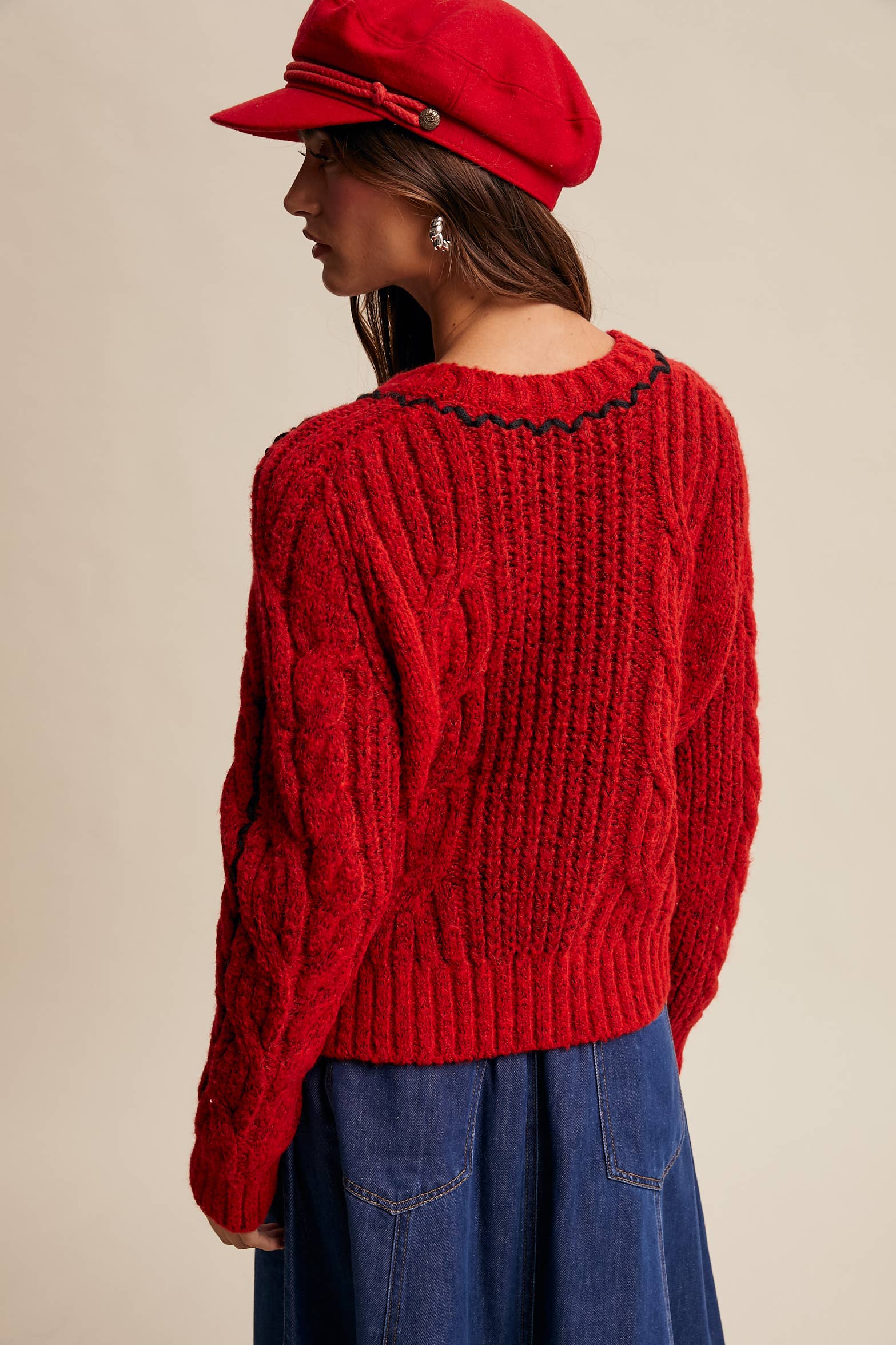 Listicle Fireside Cable Knit Sweater