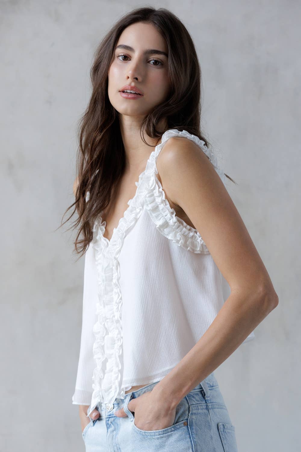 STORIA DAPHNE RUFFLED TOP