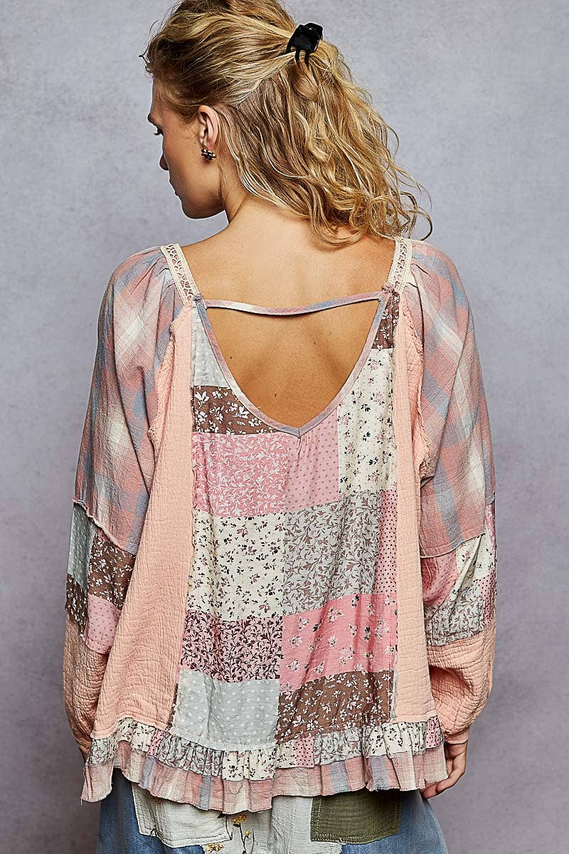 Pol Clothing October Patchwork Top