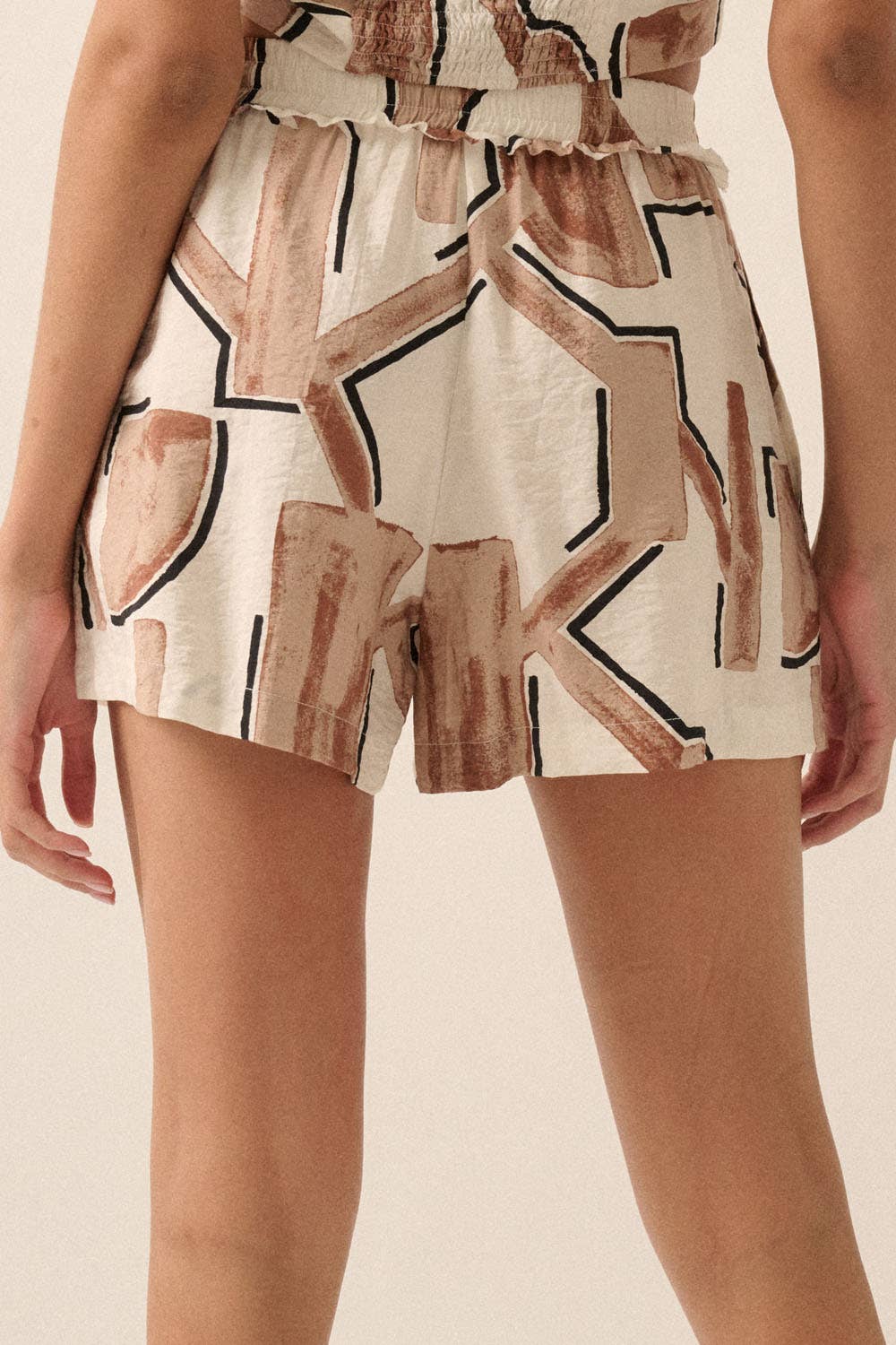 Promesa USA Abstract-Print Woven Drawstring Pocket Shorts