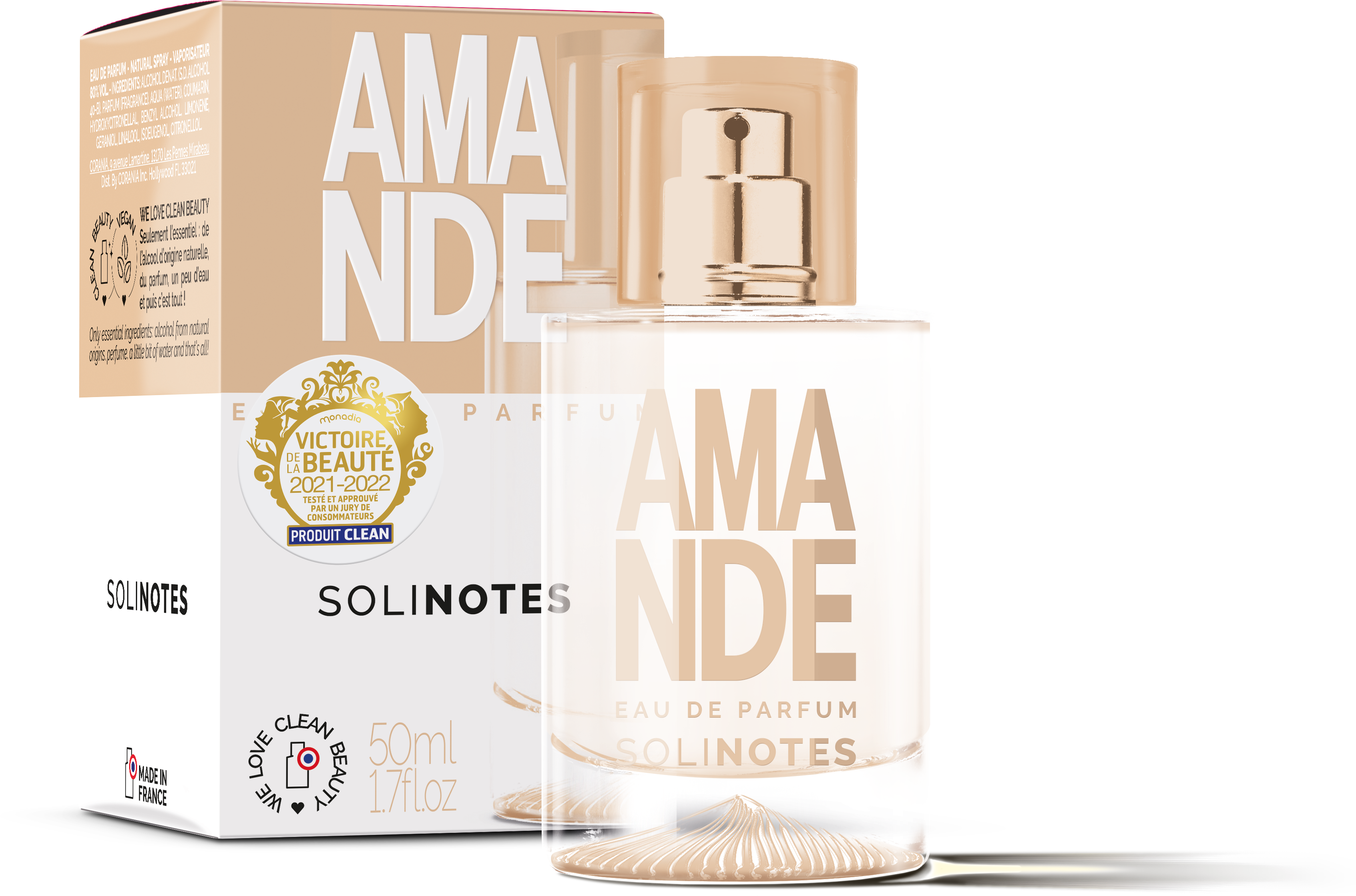 Solinotes Almond Perfume 1.7 oz - CLEAN BEAUTY