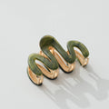 Adorro Willow Mini Vintage Metal Squiggle Claw Clip Jade Green