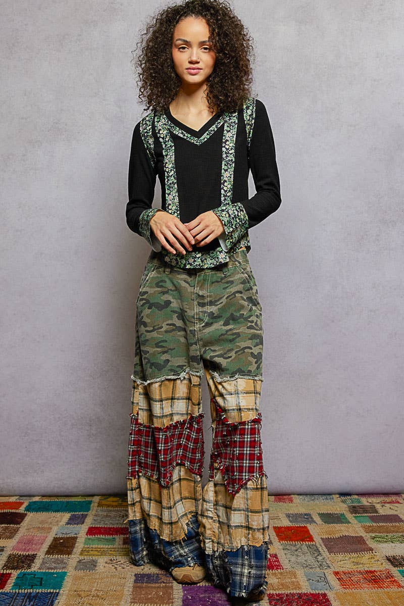 Pol Clothing Strawberry Wine Long Sleeve