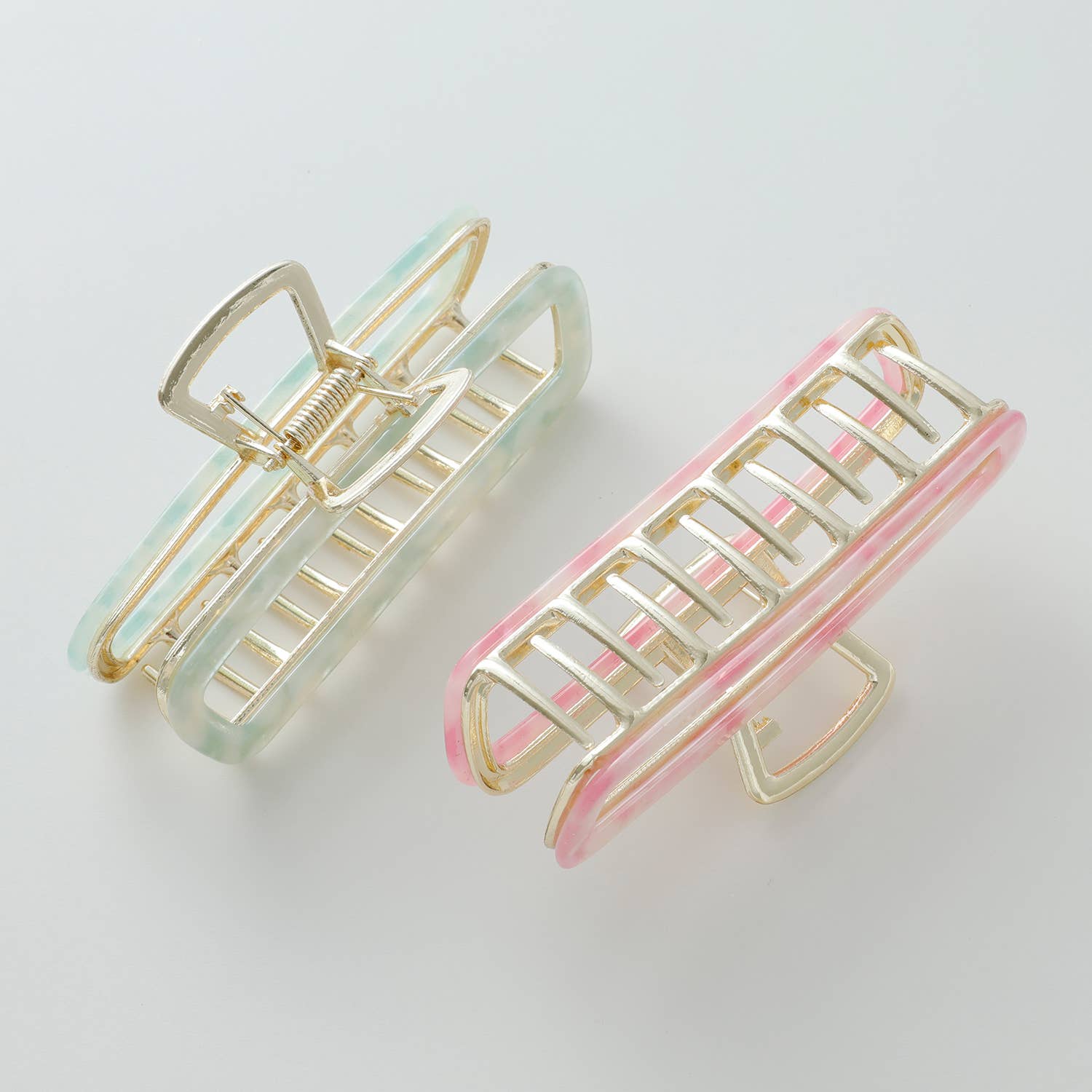 Adorro Harlow Large Fairy | Large Hollow Rectangle Metal Claw Clip