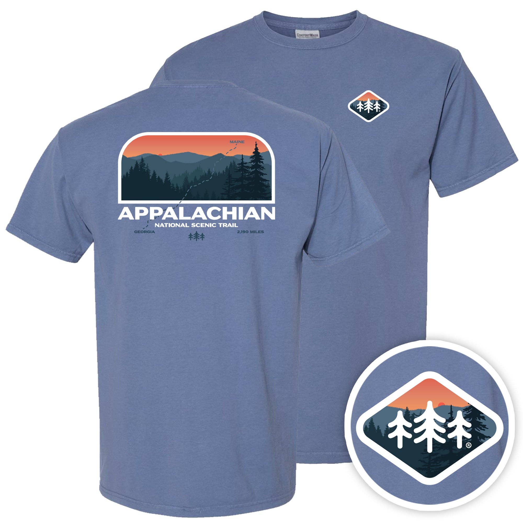TriPine APPALACHIAN TRAIL GARMENT DYED TEE Saltwater