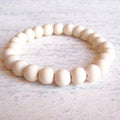 Jo Bird Jewelry Mali Wood Elastic Bracelet - 8mm White
