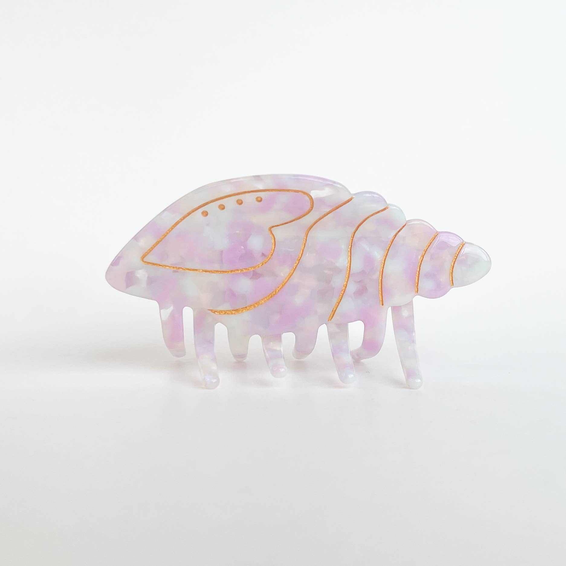 Adorro Sandy | Conch Shell Claw Clip Purple multi