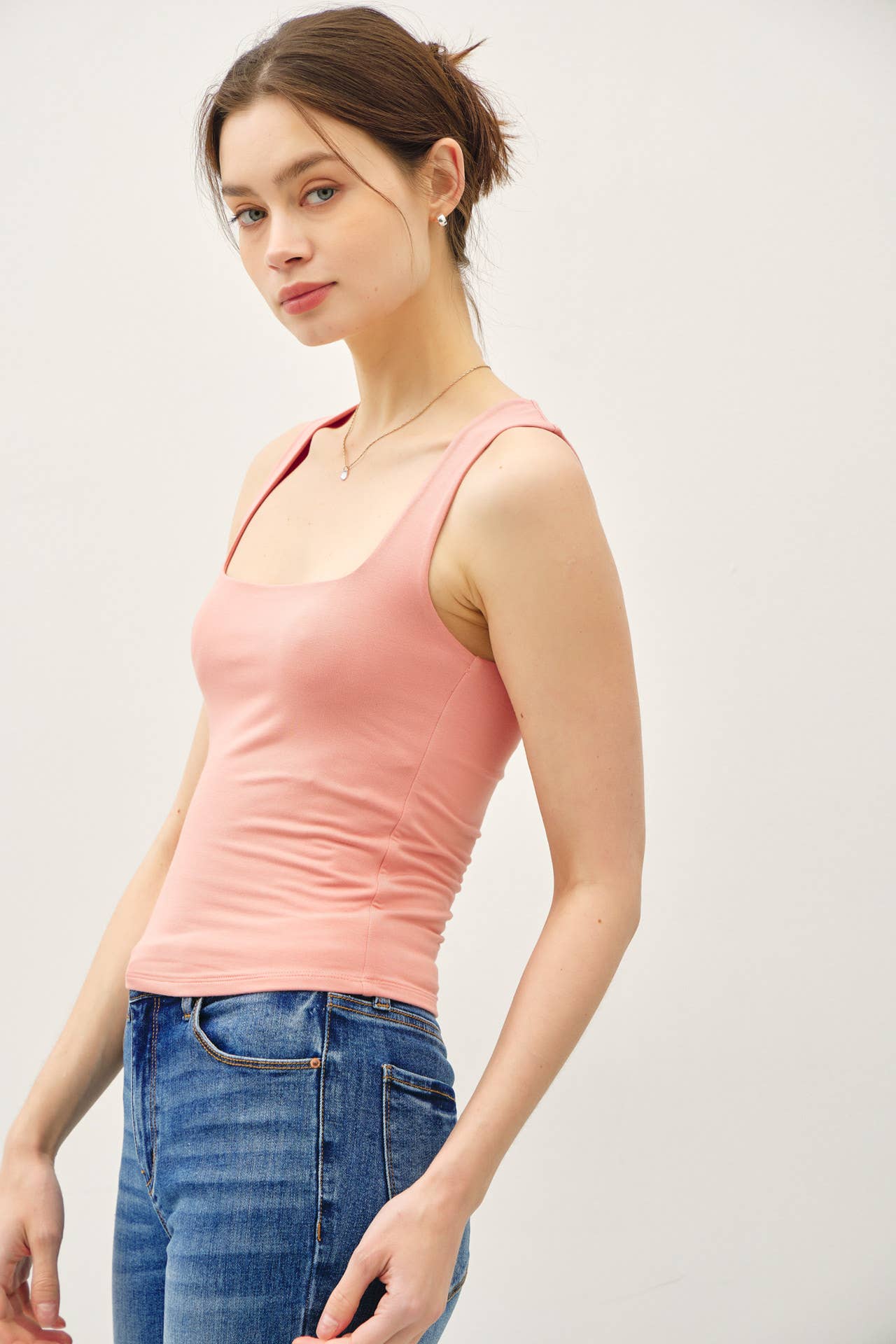 Be Cool BASIC THREADS DOUBLE LINED SQUARE NECK TANK
