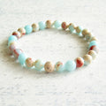 Jo Bird Jewelry Gemstone Elastic Bracelet - Caribbean 6mm Light Imperial Jasper