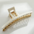 Adorro Vera | Ivory Gold Metal Thin Claw Clip