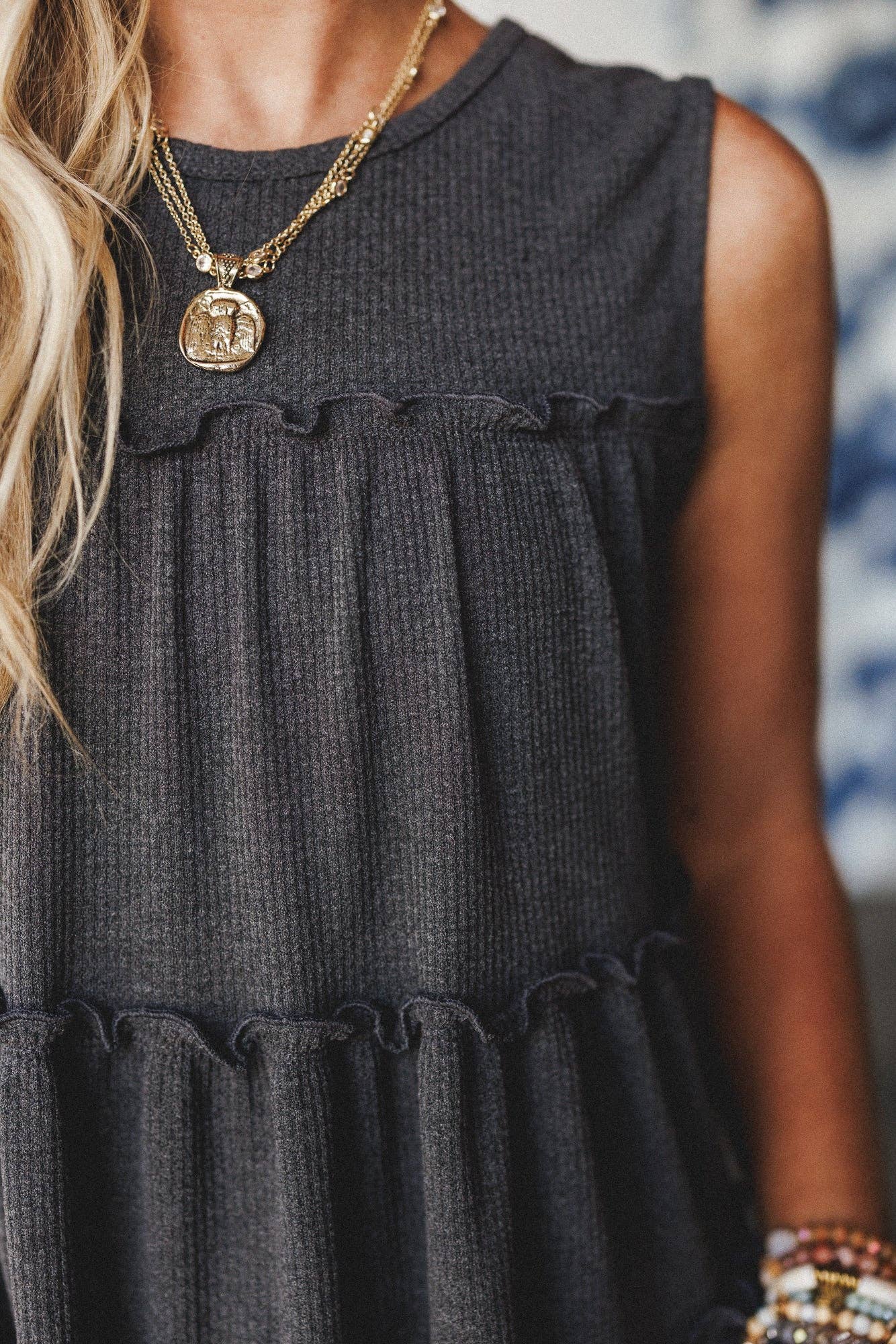 Three Bird Nest Dreamy Tiers Top - Black