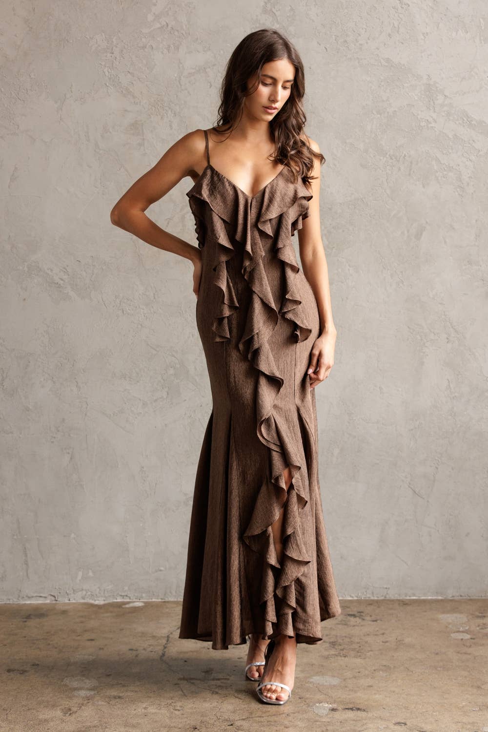STORIA ENCHANTED RUFFLED MAXI DRESS