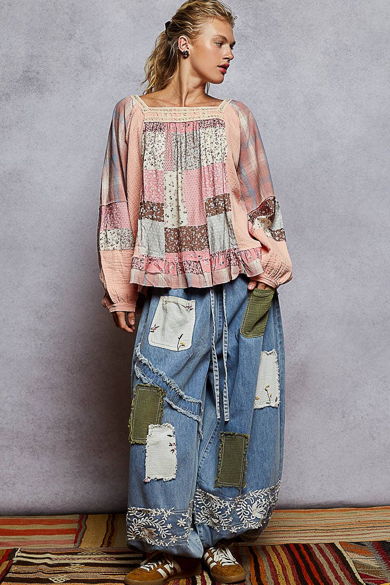 Pol Clothing October Patchwork Top