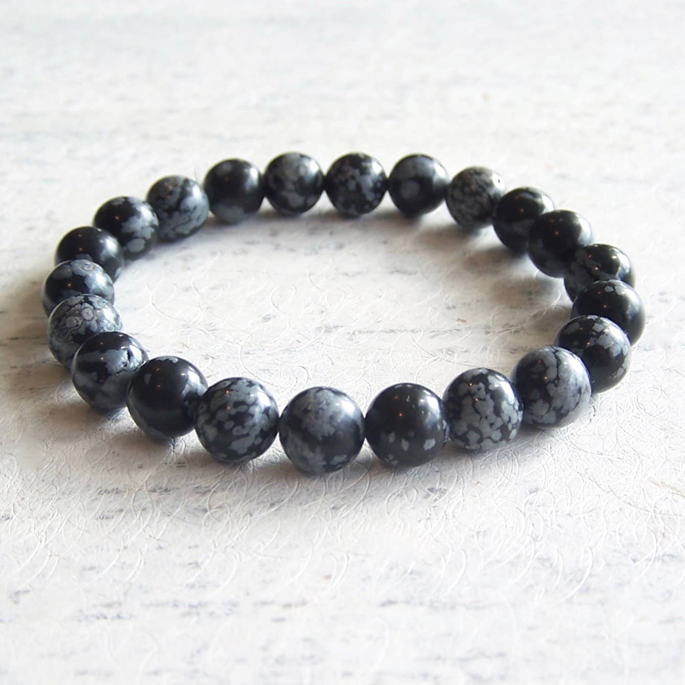 Jo Bird Jewelry Gemstone Elastic Bracelet - Greys