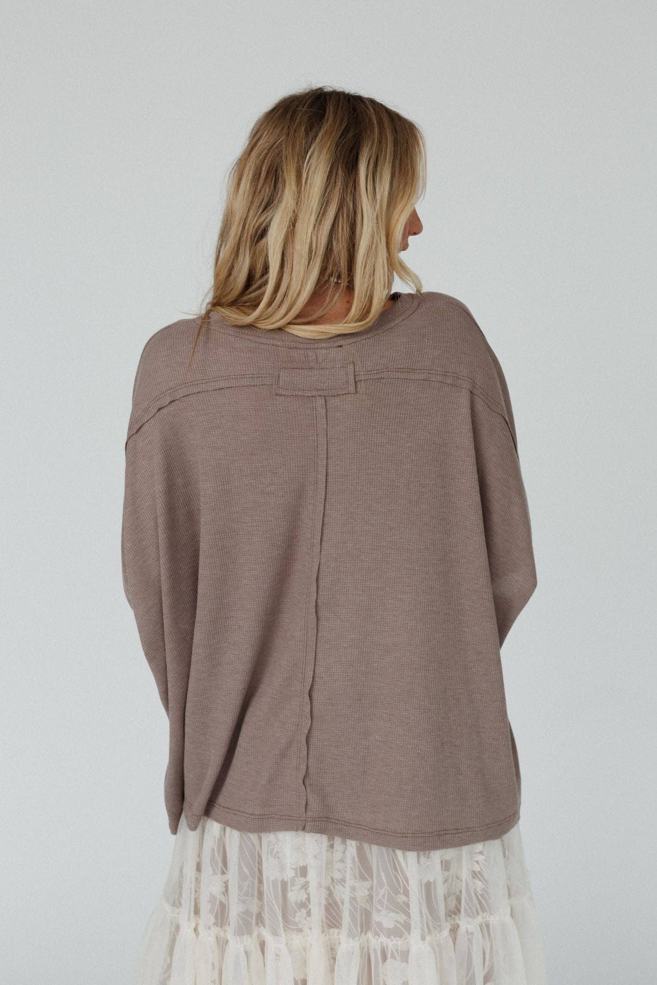 Three Bird Nest Kelsie Dolman Top - Dark Oatmeal