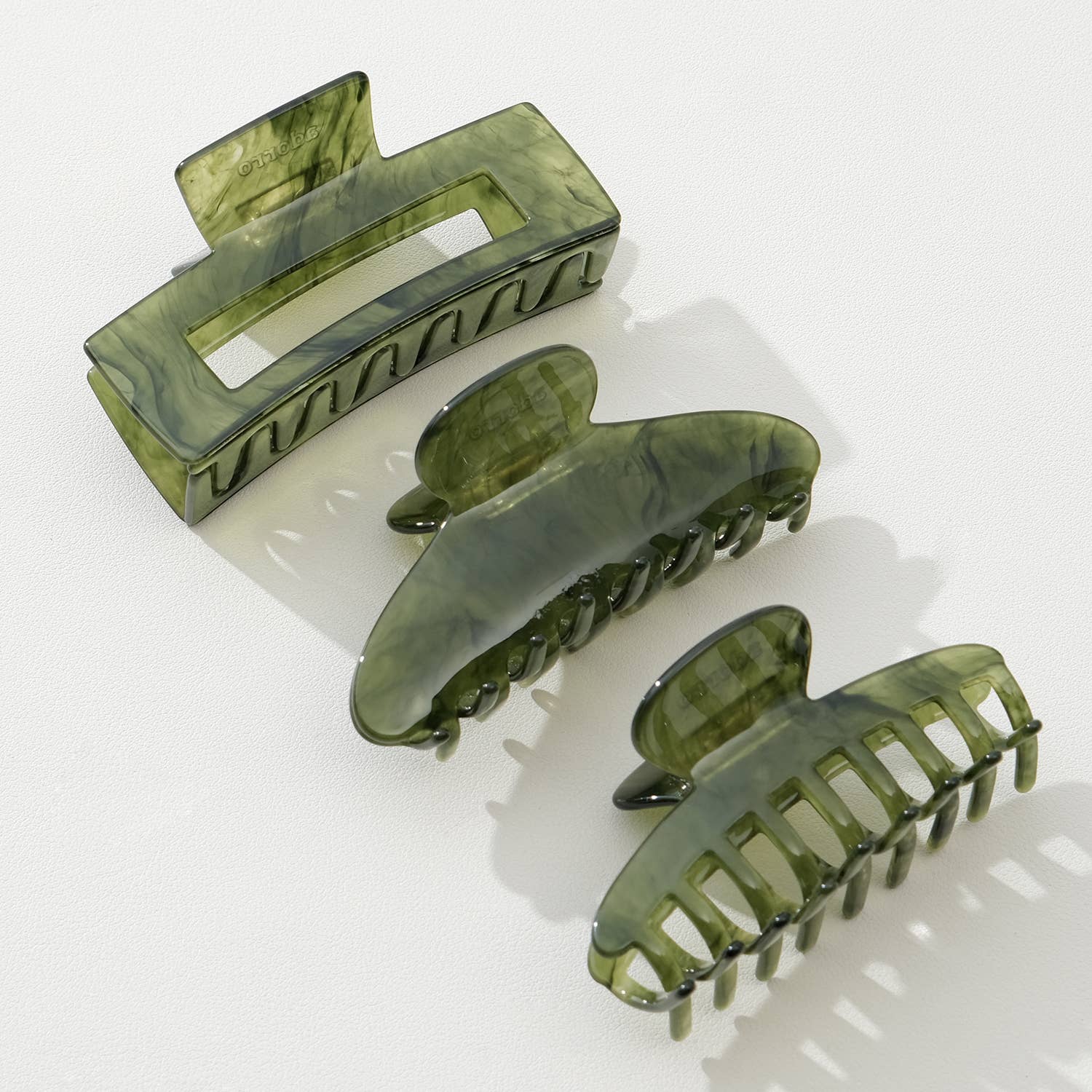 Adorro Jade Green Large | Assorted Large Claw Clips