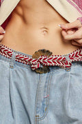 Pol Clothing Summerfest Belt OS BURGUNDY