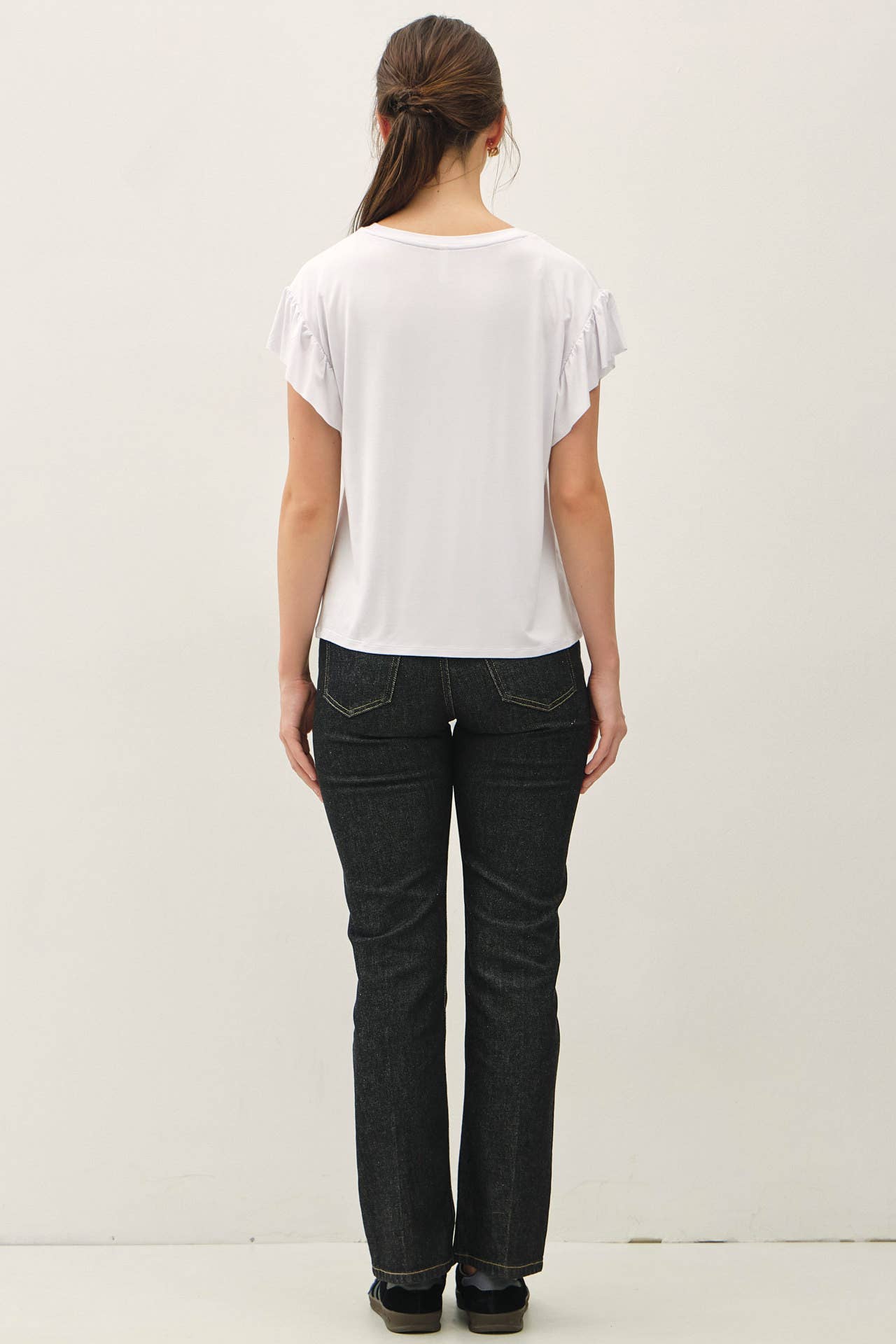 Be Cool BASIC THREADS RUFFLED SHORT SLEEVE TOP