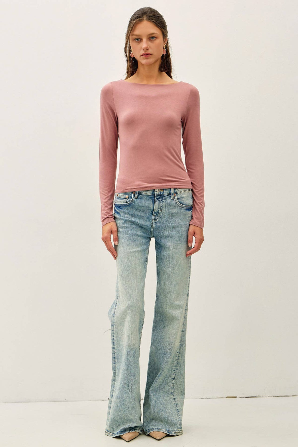 Be Cool BASIC THREADS BOAT NECK LONG SLEEVE TOP
