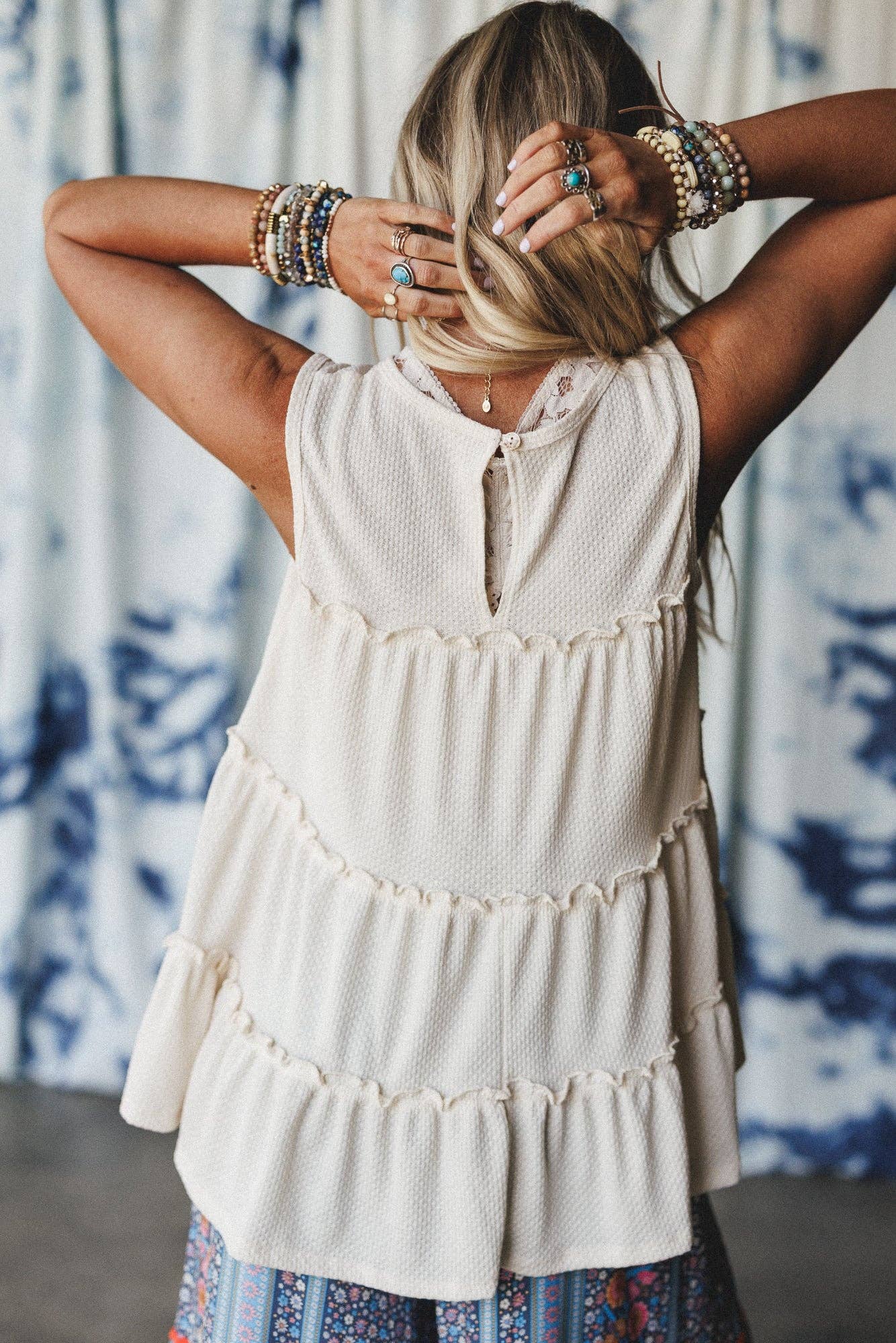 Three Bird Nest Dreamy Tiers Top - Cream