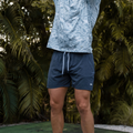 Burlebo Athletic Short - Heather Navy - American Flag Liner