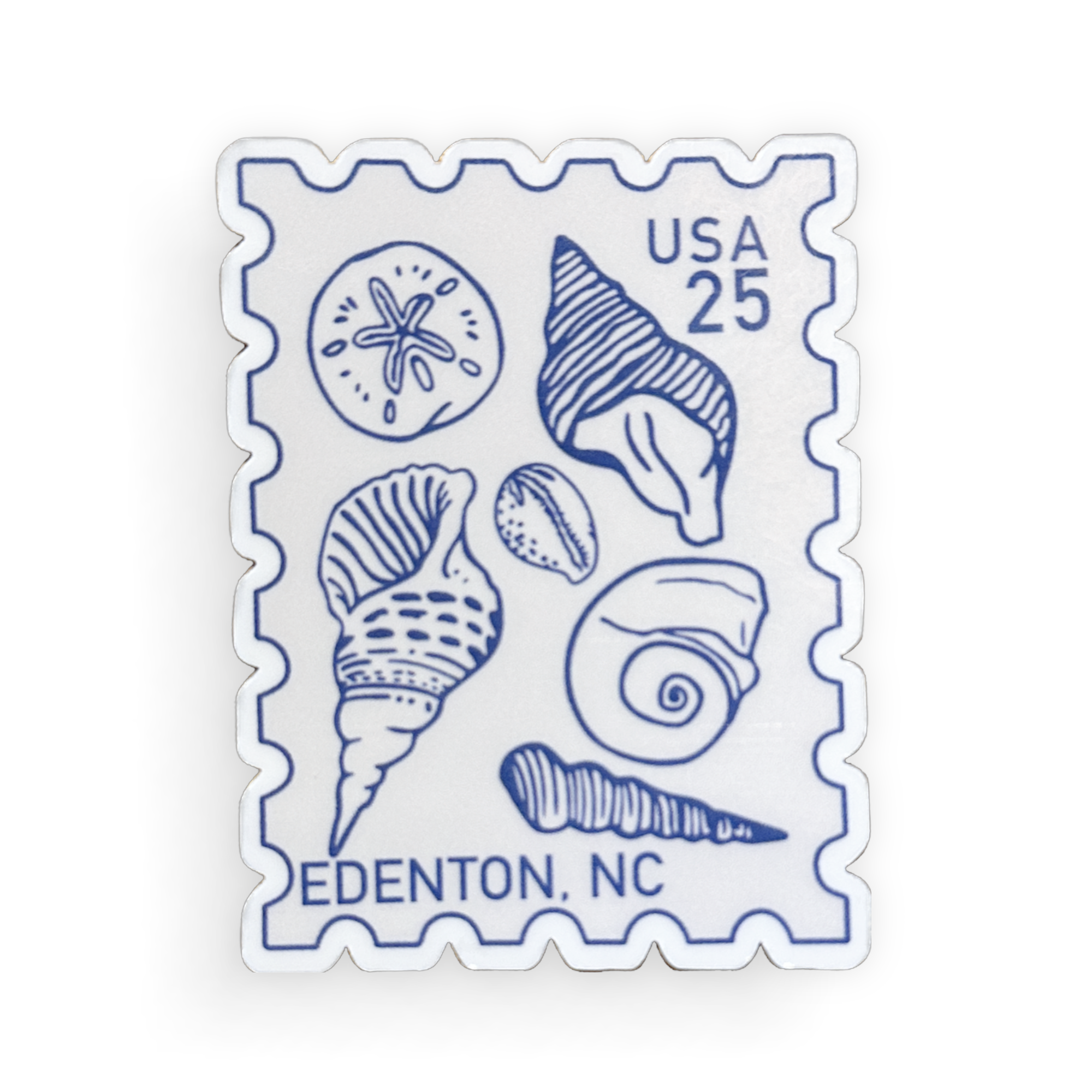 Coastal Threads Edenton Shell Stamp Sticker (Large)