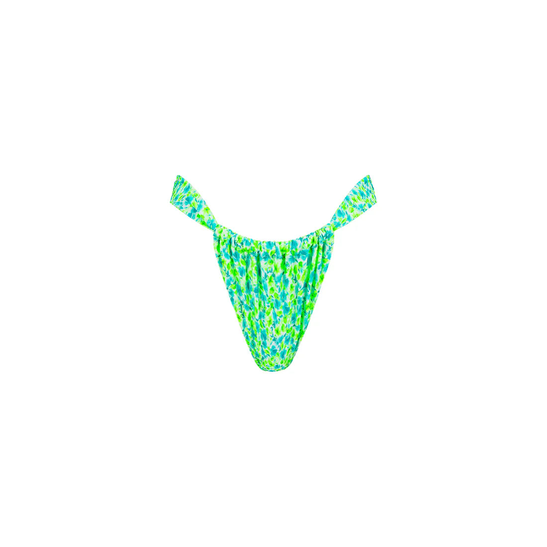Kulani Kinis RUCHED THONG BIKINI BOTTOM- APPLE BLOSSOM