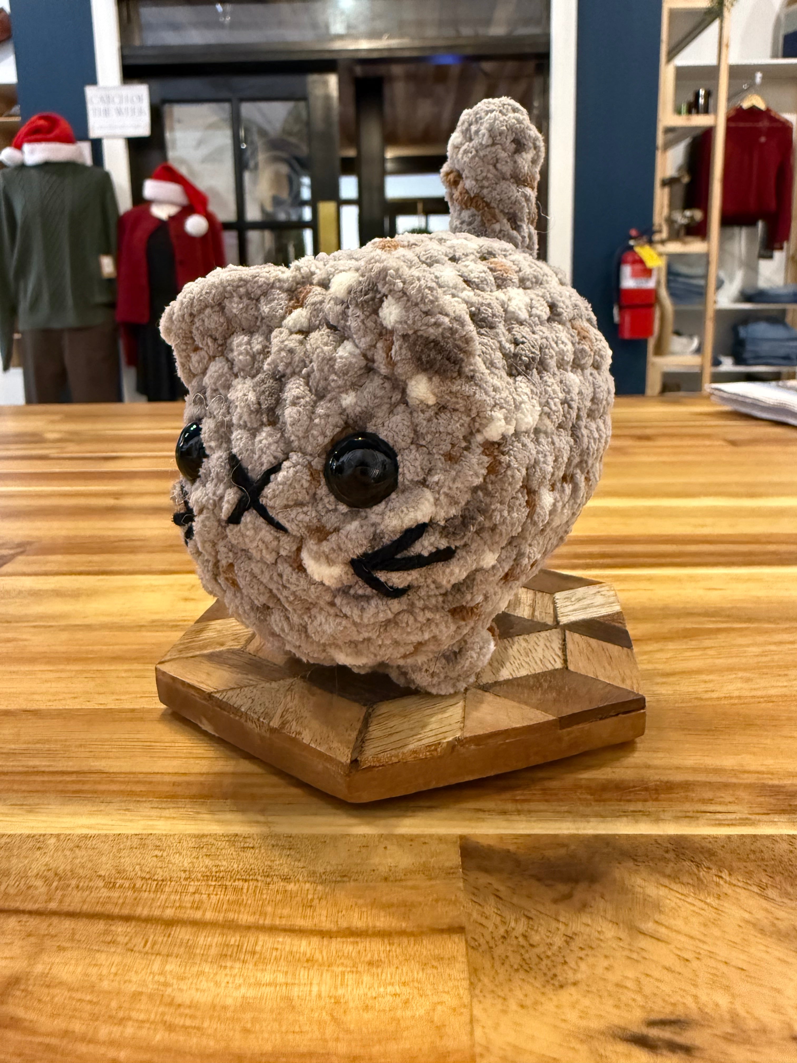 The Yarn Barn NC Loaf Cat Plushie (Small) Dark Grey Multicolor