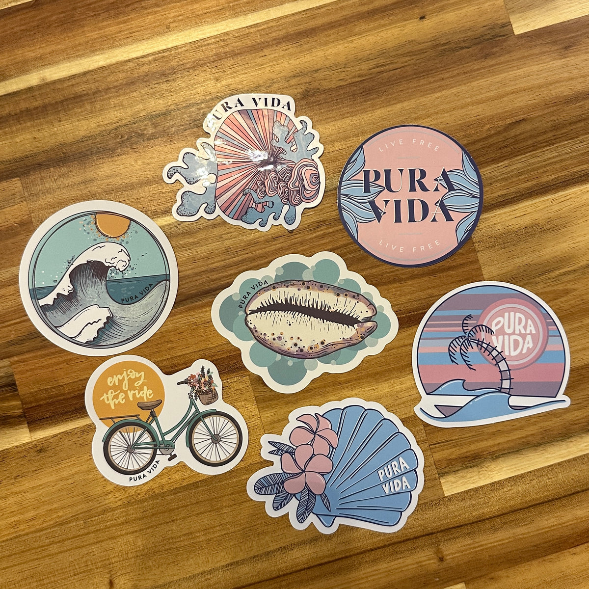 Coastal Threads Pura Vida Stickers