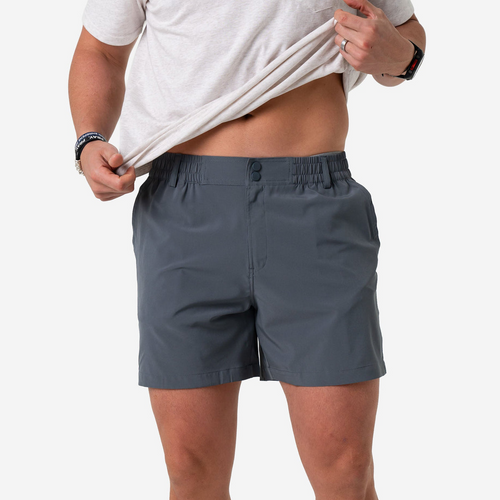 Everyday Short (5”) - River Rock Grey - Classic Deer Camo Pocket