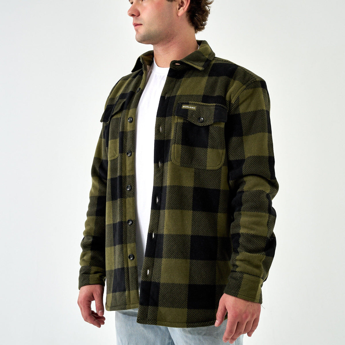 Burlebo Mallard Green Plaid Shacket