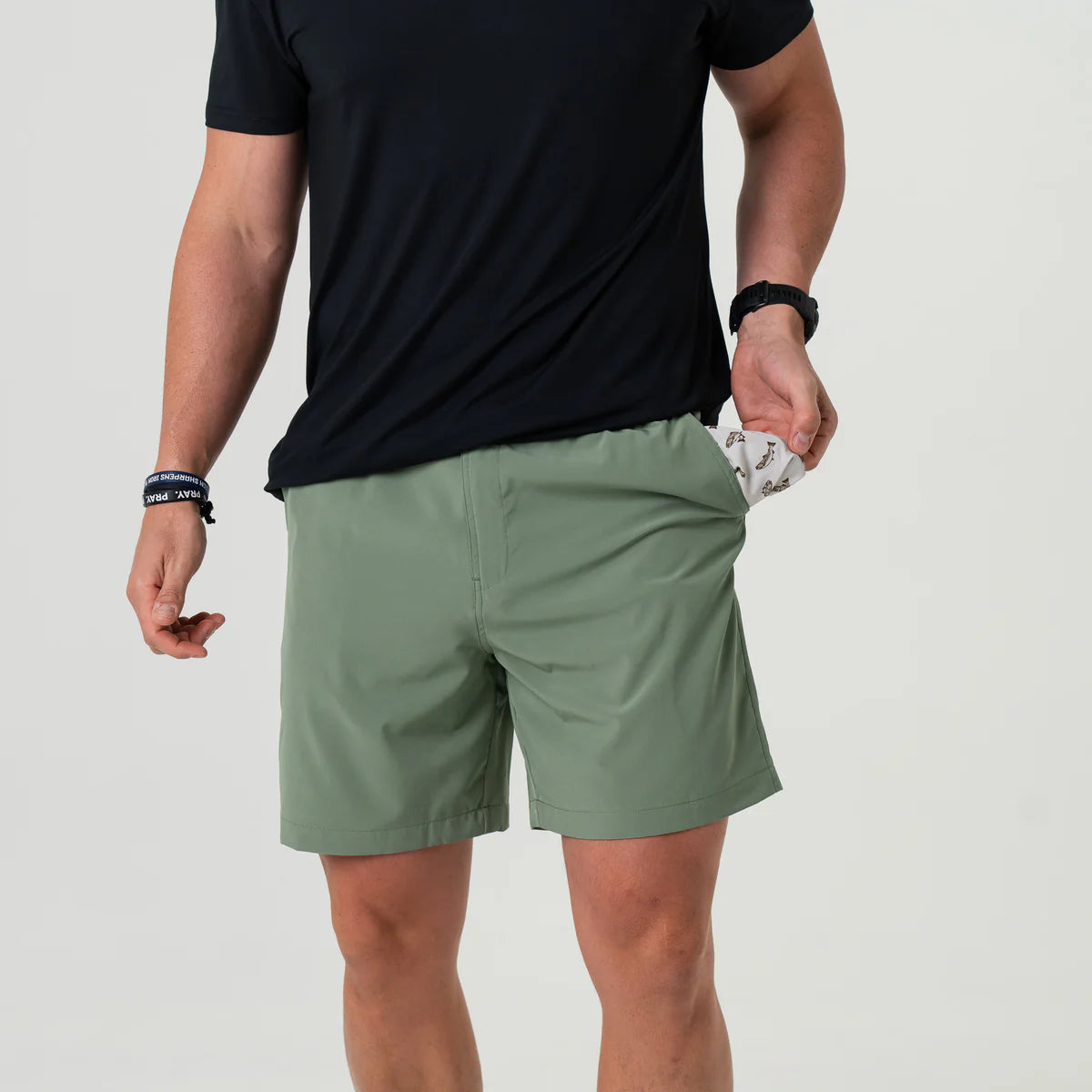 Burlebo EVERYDAY SHORT - 7" Light Sage - Fish Toss Pocket