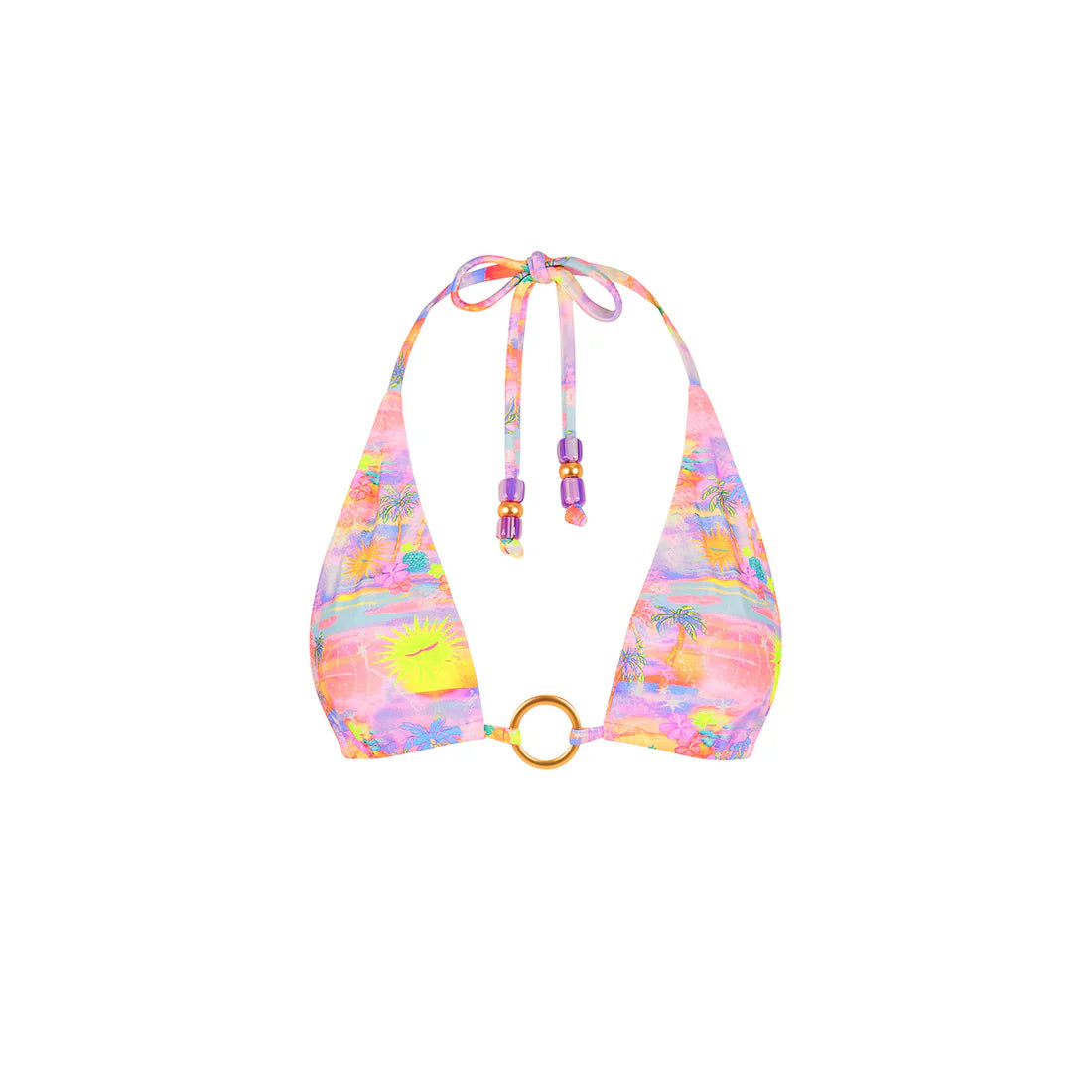 Kulani Kinis RING HALTER BIKINI TOP- SUNSET UNIVERSE