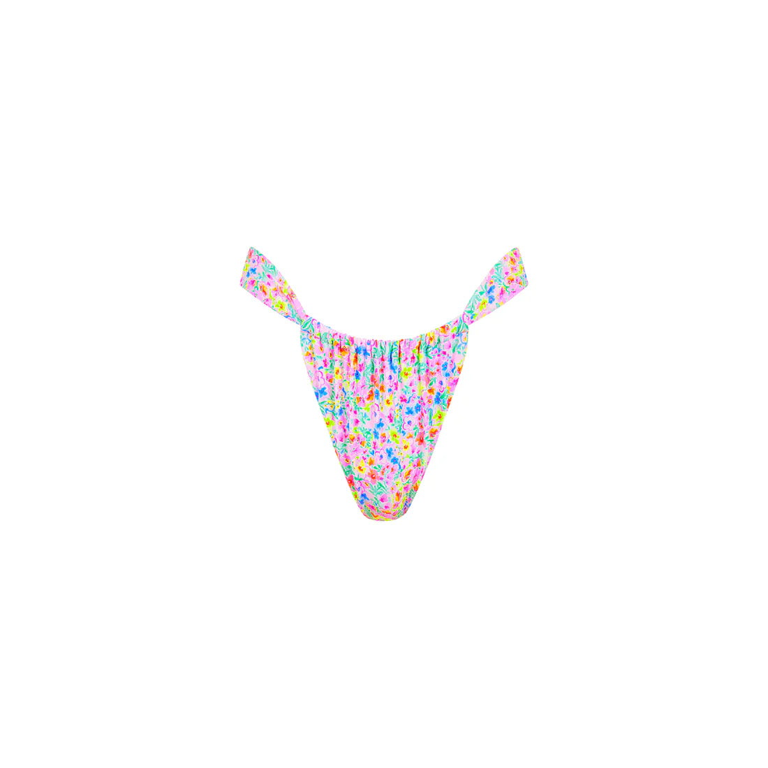 Kulani Kinis RUCHED THONG BIKINI BOTTOM- MOONFLOWER