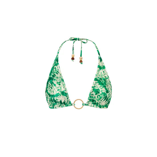 Kulani Kinis Ring Halter Bikini Top - Emerald Tides
