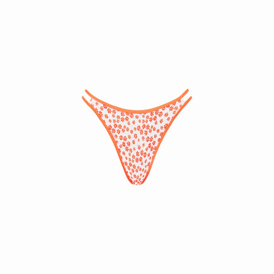 Kulani Kinis Twin Strap Cheeky Bikini Bottom - Orange Fantasy