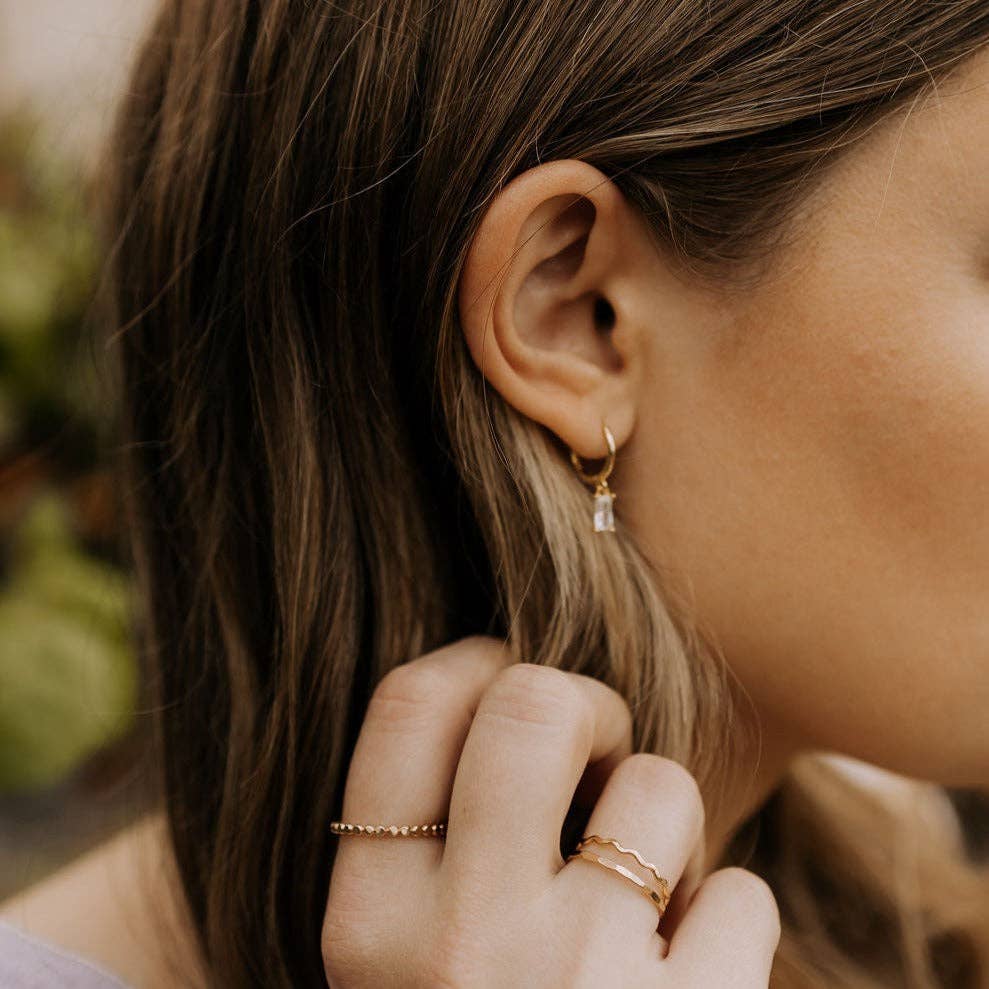 Mauve Jewelry Co. Sophie Baguette Diamond Dangle Hoops