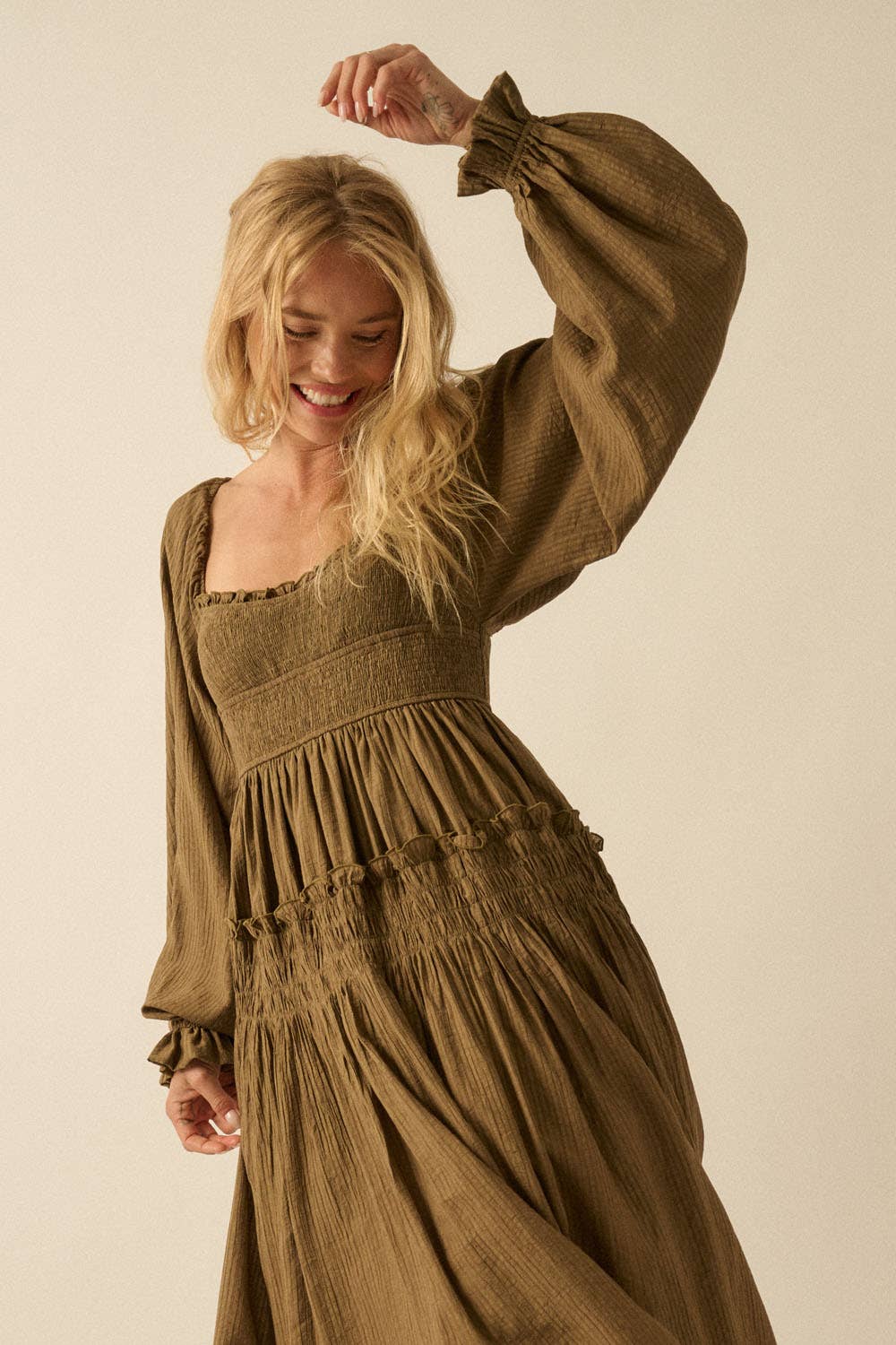 Promesa USA Fern Maxi Peasant Dress