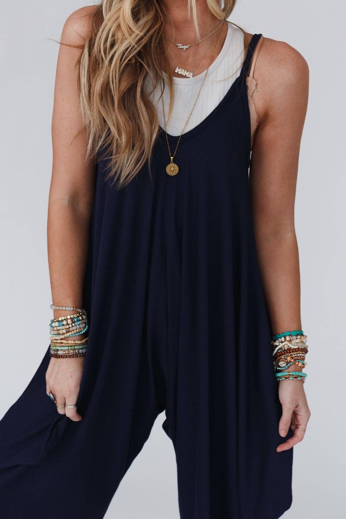 Three Bird Nest The Perfect Harem Jumpsuit - Navy