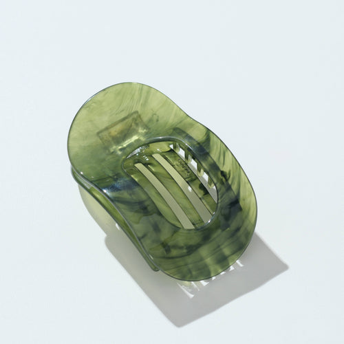 Adorro Oval Flat Lay Claw Clip - Medium Jade Green