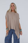 Three Bird Nest Everleigh Textured Tunic Top - Taupe