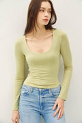 Be Cool BASIC THREADS LONG SLEEVE TOP Pistachio