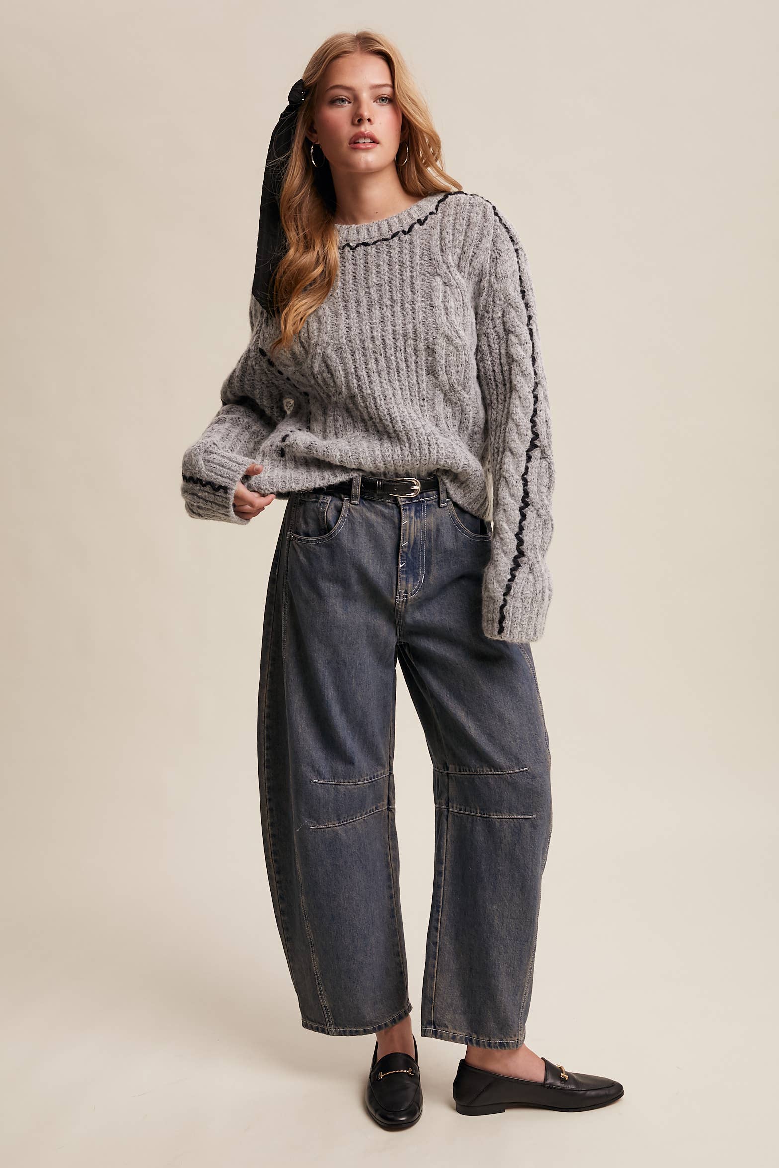 Listicle Fireside Cable Knit Sweater