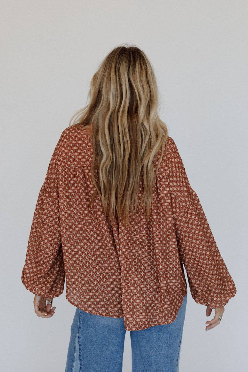 Three Bird Nest Kendrix Printed Top - Ginger