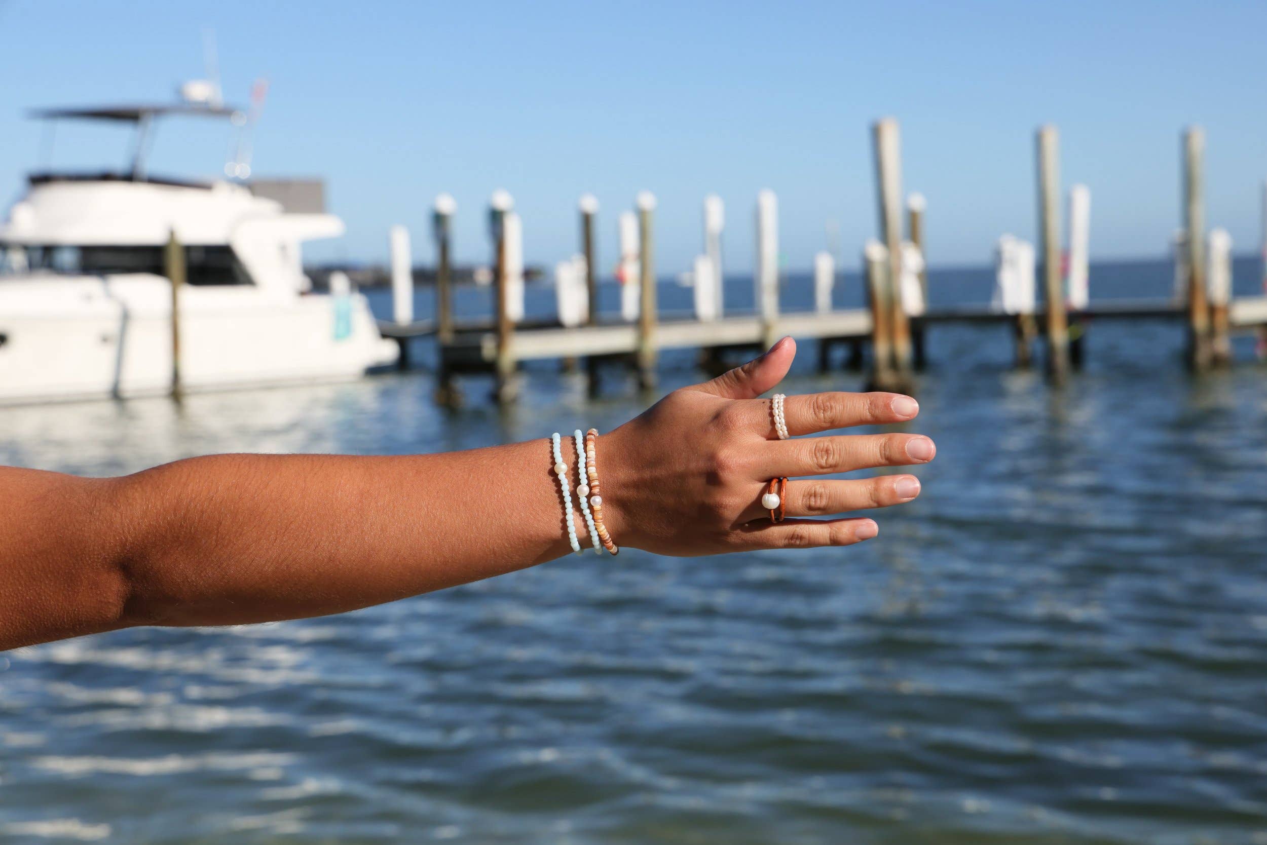 Cape Cod Chokers Dark Ocean Vibes Pearl Bracelet