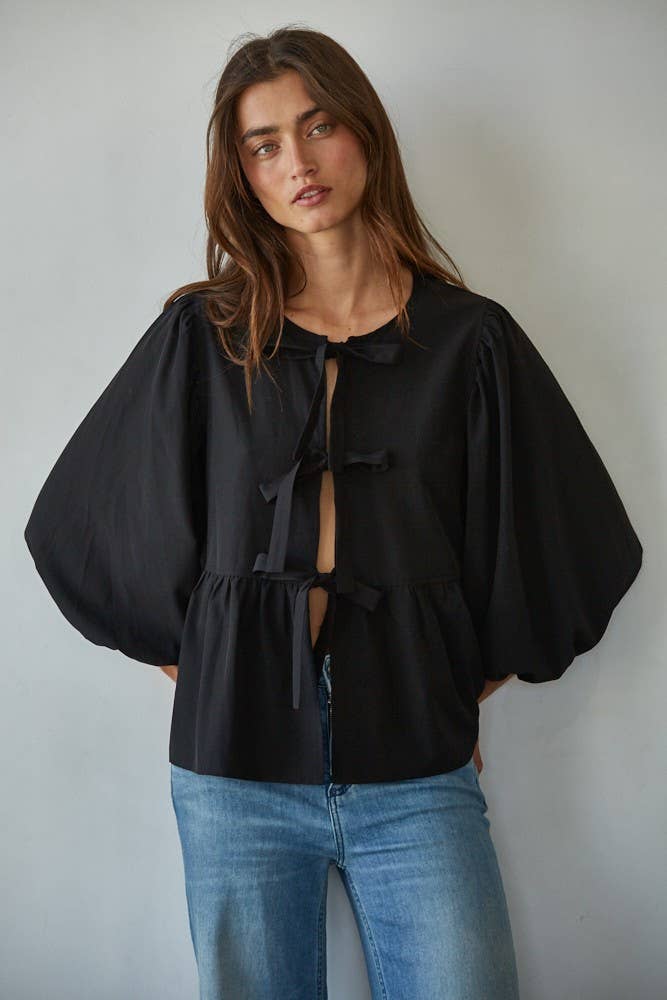 By Together Gift Wrapped Blouse Black S