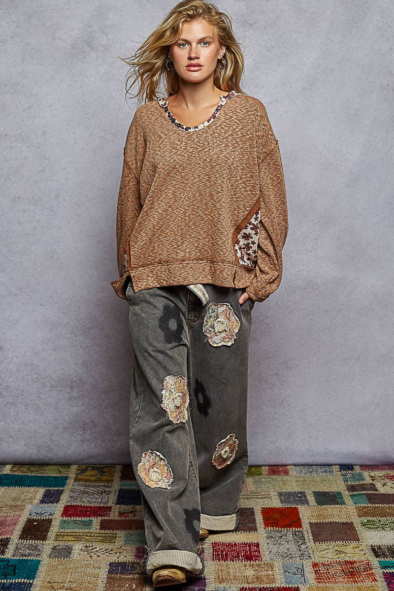 Pol Clothing Autumn wreath knit top