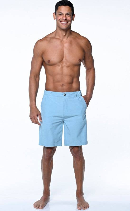 Hawk's Bay MENS HYBRID SWIMMING SHORTS MAS-2202 BLUE