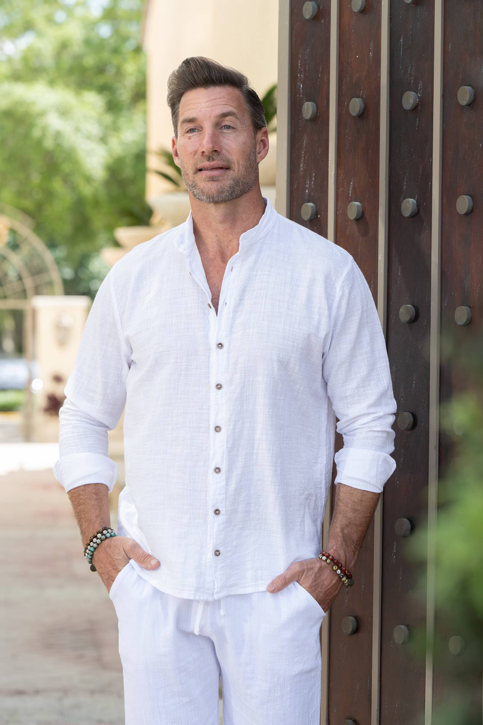 Cotton Natural GLEN SHIRT White