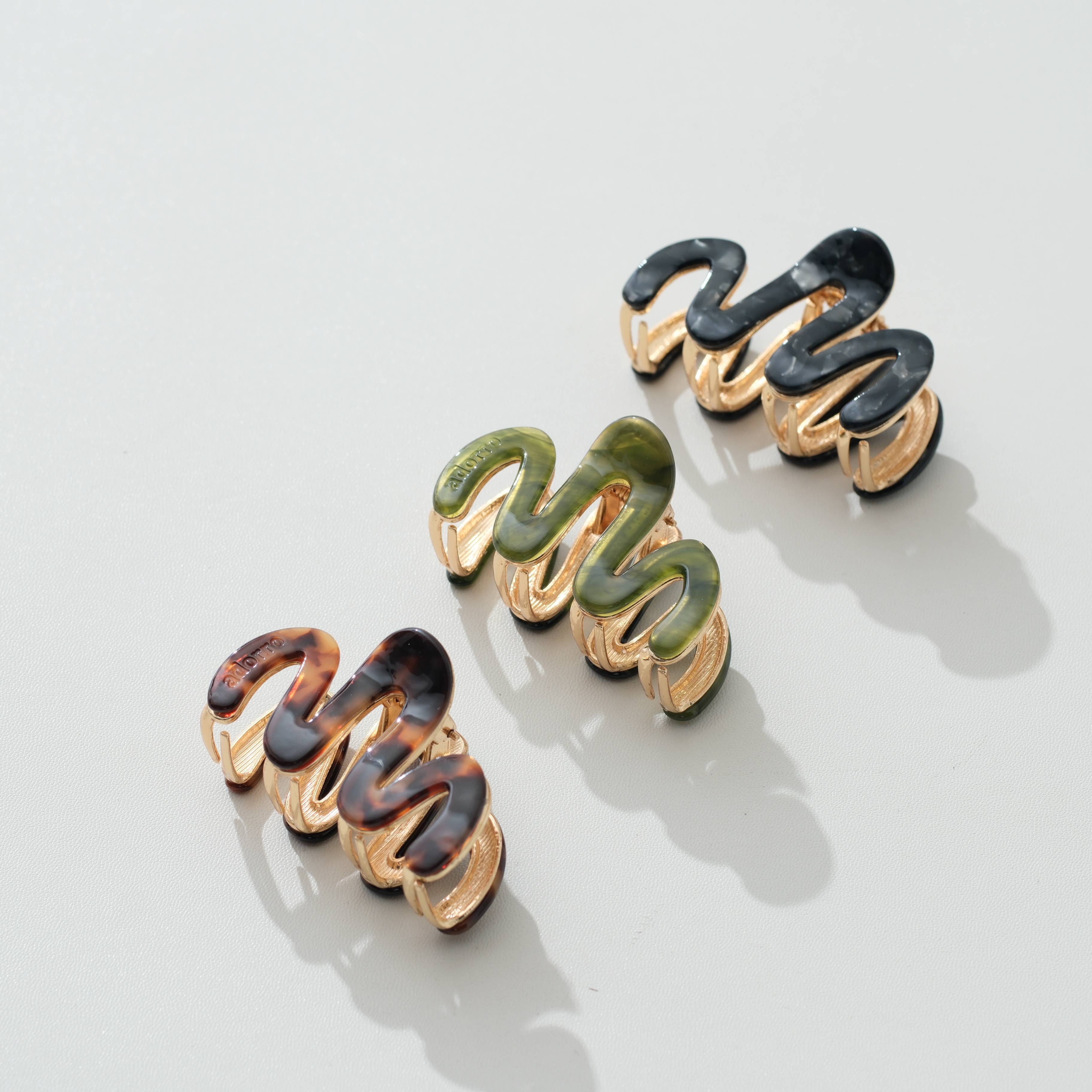 Adorro Willow Mini Vintage Metal Squiggle Claw Clip